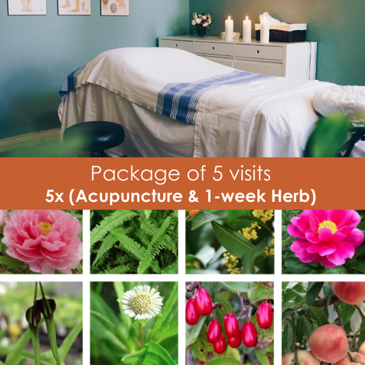 Package of 5 visits (Acupuncture & 1-week Herb Granules per visit)